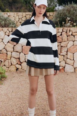 H&M - Women Blue Loose-Fit Polo Shirt