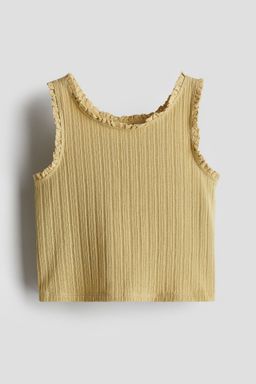 H&M - Girls Yellow Lace-Trimmed Vest Top