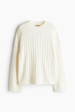 H&M - Women White Cable-Knit Jumper
