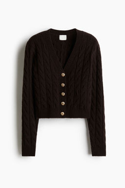 H&M - Women Brown Cable-Knit Cardigan