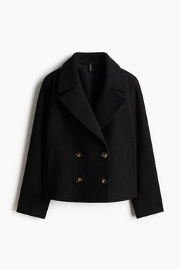 H&M - Women Black Short Pea Coat