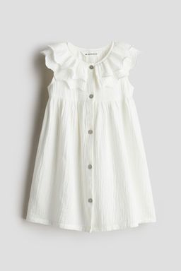 H&M - Girls White Cotton Muslin Dress
