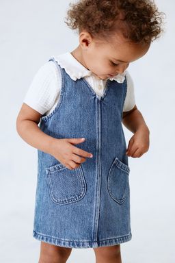 H&M - Girls Blue Denim Pinafore Dress