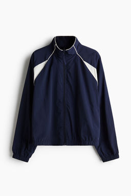 H&M - Women Blue Oversized Piping-Detail Track Jacket