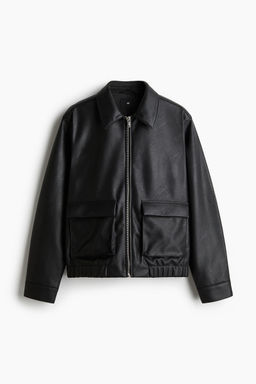 H&M - Men Black Regular Fit Coated Jacket