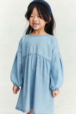 H&M - Girls Blue Long-Sleeved Denim Dress