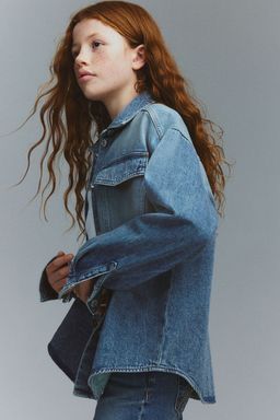 H&M - Girls Blue Cotton Denim Overshirt