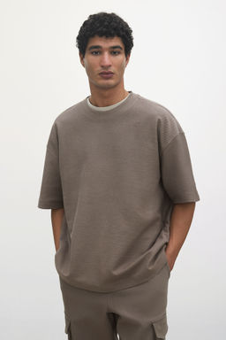 H&M - Men Beige Oversized Fit T-Shirt