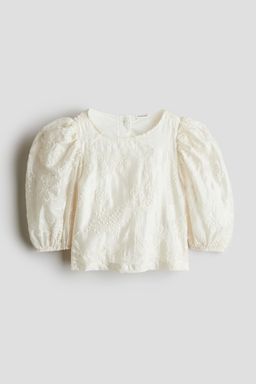 H&M - Girls White Embroidered Blouse