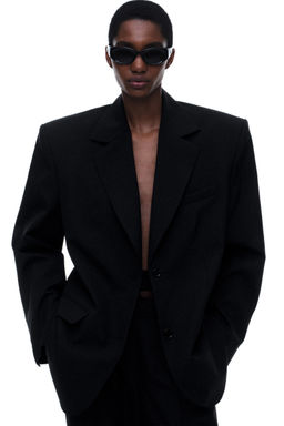 H&M - Women Black Oversized Wool Blazer