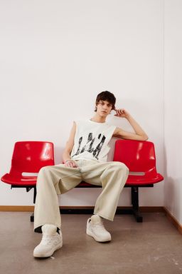 H&M - Men White Loose Fit Printed Vest Top