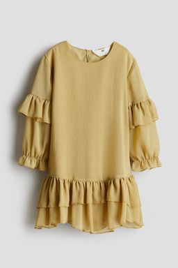 H&M - Girls Yellow Flounced Chiffon Dress