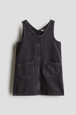 H&M - Girls Grey Denim Pinafore Dress