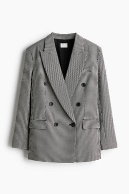 H&M - Women Black Oversized Double-Breasted Blazer