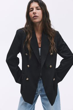 H&M - Women Black Double-Breasted Blazer