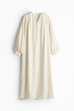 H&M - Women Beige Balloon-Sleeved Dress