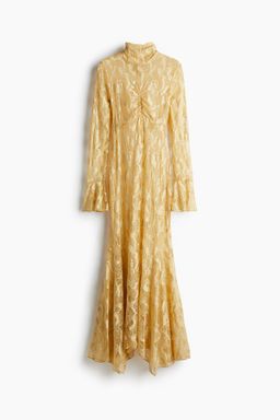 H&M - Women Yellow Turtleneck Lace Maxi Dress