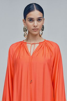 H&M - Women Red Balloon-Sleeved Dress