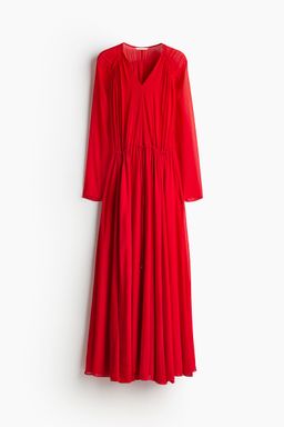 H&M - Women Red Long Chiffon Dress
