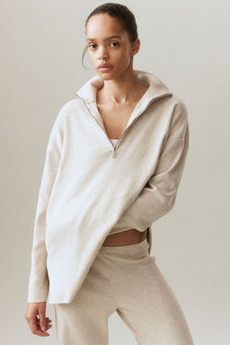 H&M - Women Beige Zip-Top Jumper