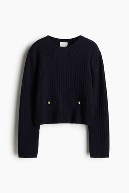 H&M - Women Blue Moss-Knit Jumper