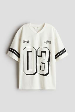 H&M - Boys White Printed Mesh Hockey Shirt