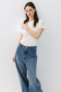 H&M - Women White Cotton T-Shirt