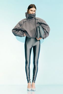 H&M - Women Grey Shoulder-Pad Nylon Jacket