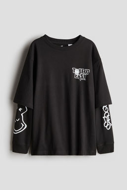 H&M - Boys Black Long-Sleeved T-Shirt