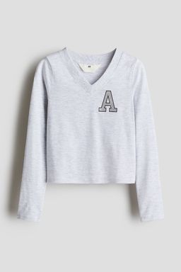 H&M - Girls Grey V-Neck Jersey Top