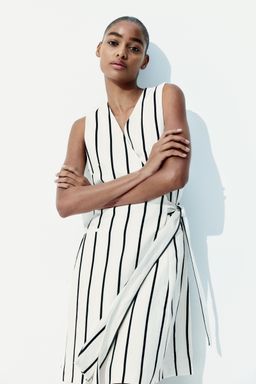 H&M - Women White Wrapover Blazer Dress