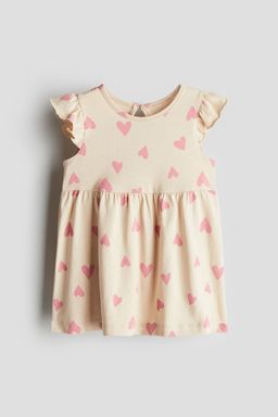 H&M - Girls Beige Cotton Jersey Dress