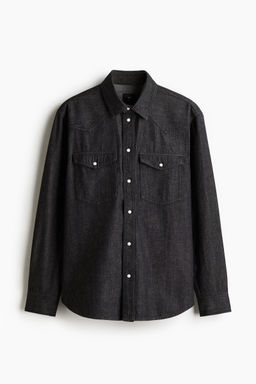 H&M - Men Grey Regular Fit Denim Shirt