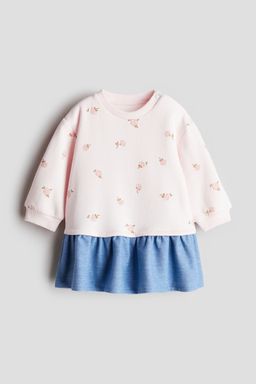 H&M - Girls Multi-Color Denim-Skirt Sweatshirt Dress