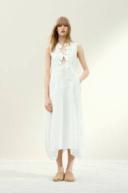 H&M - Women White A-Line Studded Dress
