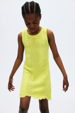 H&M - Girls Yellow Textured Cotton Dress