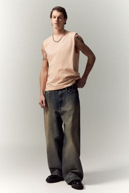 H&M - Men Orange Regular Fit Washed Vest Top