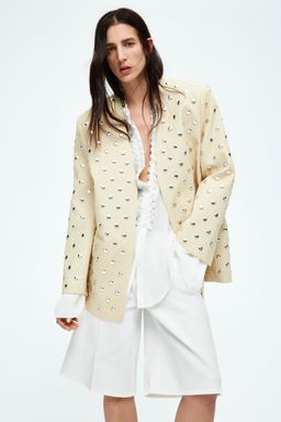 H&M - Women Yellow Studded Blazer