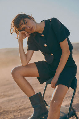 H&M - Women Black Puff-Sleeved Blouse