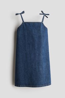H&M - Girls Blue Tie-Detail Denim Dress