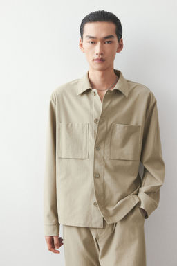 H&M - Men Green Regular Fit Twill Overshirt