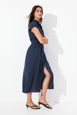 H&M - Women Blue Belted Dress