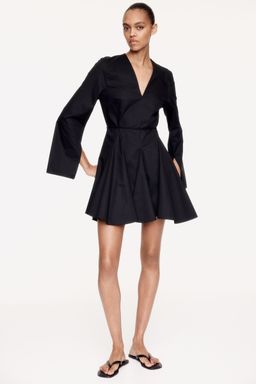 H&M - Women Black Flared-Skirt Dress