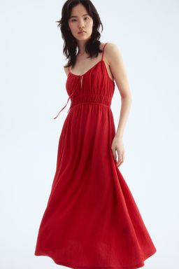 H&M - Women Red Crinkled Jersey Dress