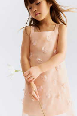 H&M - Girls Orange Appliqued Organza Dress