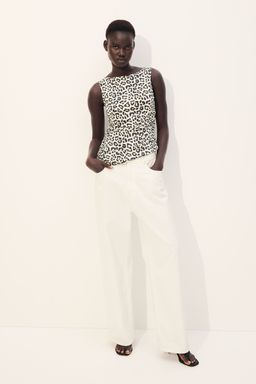 H&M - Women White Boat-Neck Top