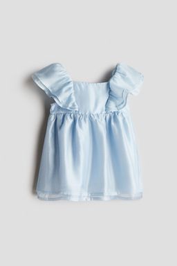 H&M - Girls Blue Flounced Satin Dress