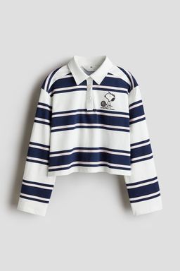 H&M - Girls White Boxy Rugby Shirt