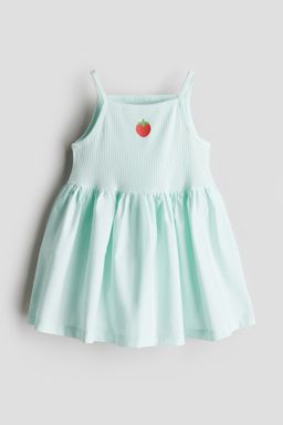 H&M - Girls Turquoise Print-Detail Dress