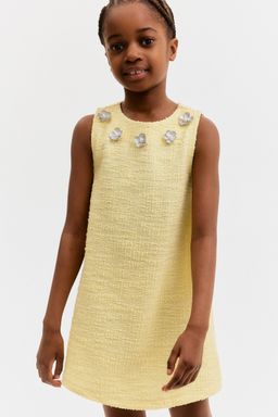 H&M - Girls Yellow Boucle Weave Dress